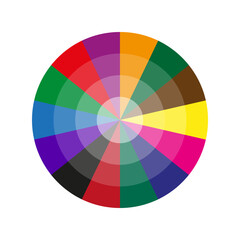 Obraz premium Color wheel vector. Spectrum circle illustration. Vibrant rainbow palette. Graphic design element.