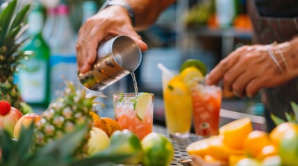 A tropical mixology workshop where participants can learn how to make their own fruity drinks.
