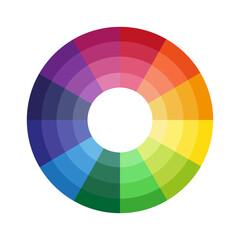 Obraz premium Color wheel vector. Circular gradient spectrum. Rainbow palette illustration. Vibrant design graphic.