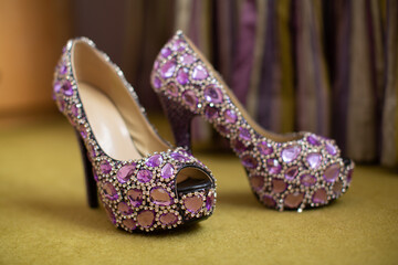 Pair of brides high heels shoes