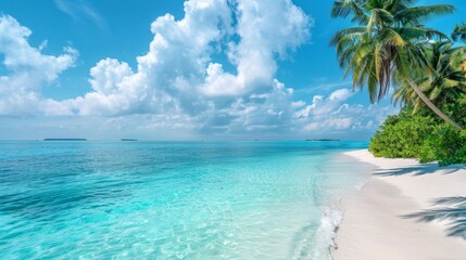 Fototapeta premium white sand beach generative ai