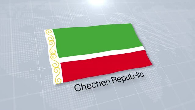 Chechen Repub lic flag presentation displayed on a clean white background