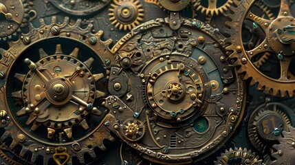 Explore the idea of time as a code to unlock hidden dimensions or secrets within the surreal landscape surrounding the clock.