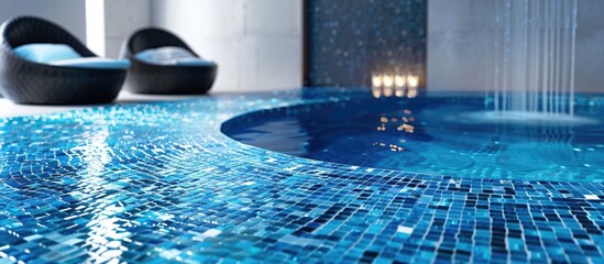 Mosaic Tiles in Azure Blue for Walls and Floors
