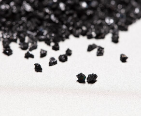 Pile of Silicon Carbide. Black Silicon Carbide crash in small pieces as material based. Fine...