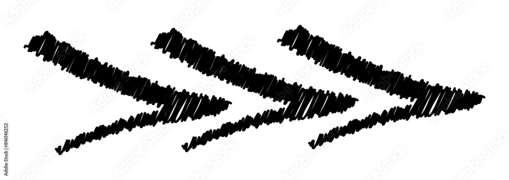Poster brush-styled multiple right arrows with shaded lines