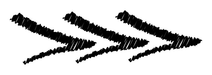 Brush-Styled Multiple Right Arrows with Shaded Lines