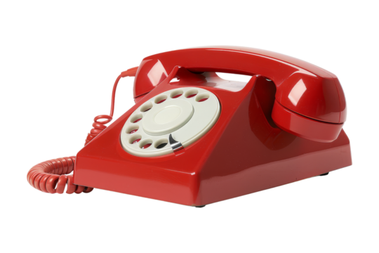 Red Vintage Rotary Dial Phone