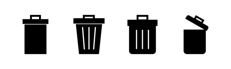 Trash icon set. trash can icon. delete icon vector. garbage