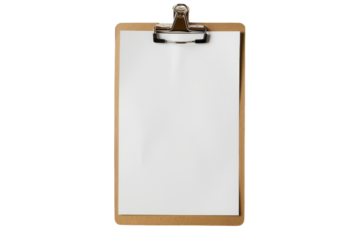 Clipboard with Blank White Paper