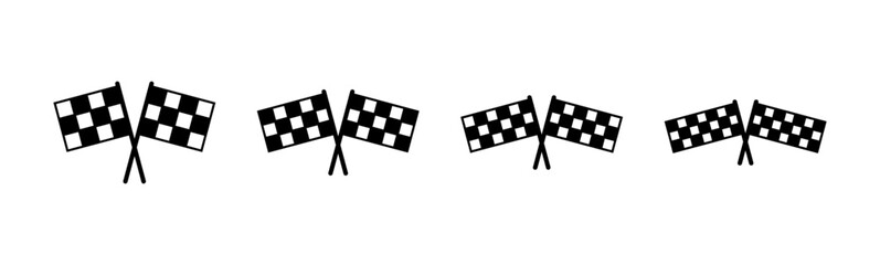 Racing flag icon set. race flag icon.Checkered racing flag icon