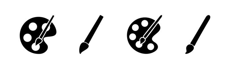 Paint icon set. paint brush icon vector. paint roller icon vector