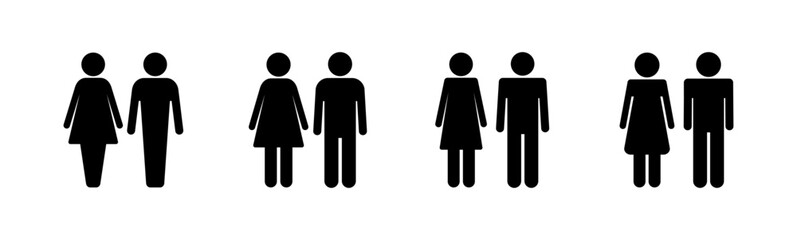 Man and woman icon set. male and female symbol