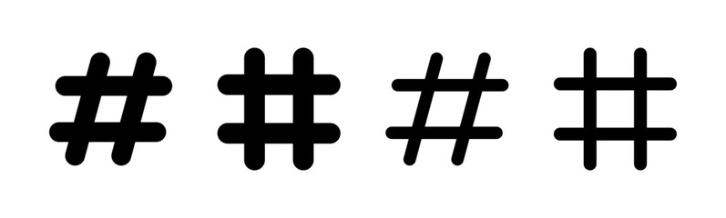 Hashtag icon set. hashtag symbol