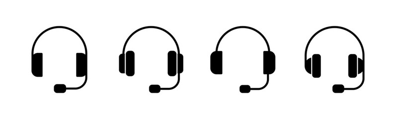 Obraz premium Headphone icon set. Headvector icon symbols
