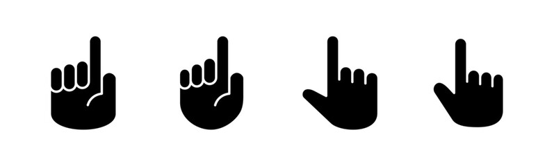 Hand icon set. hand vector icon, palm,click