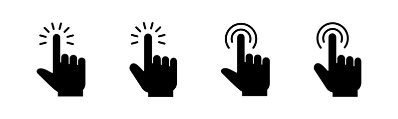 Hand click icon set. pointer icon vector. hand cursor icon vector
