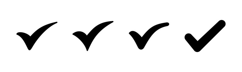 Check mark icon set. Check mark icon. Tick mark symbol vector