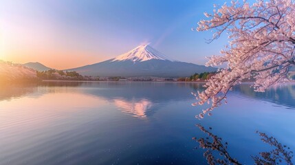 A beautiful mountain range is in the background of a serene lake