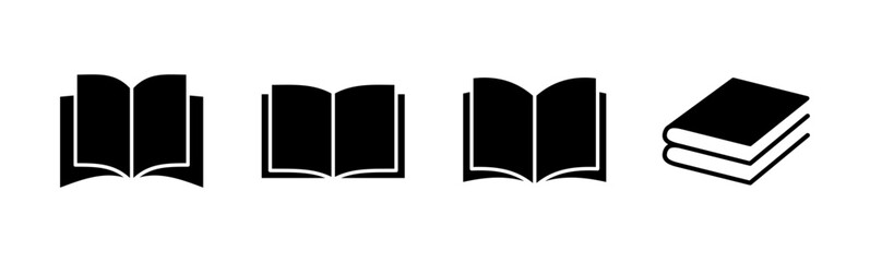 Book icon set. open book icon vector. ebook icon