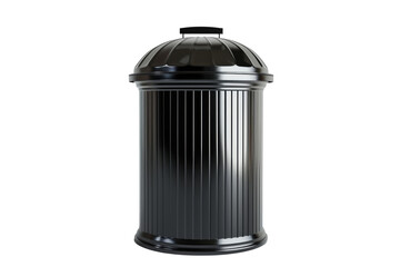 Black Metal Trash Can with Lid