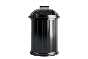 Black Metal Trash Can with Lid