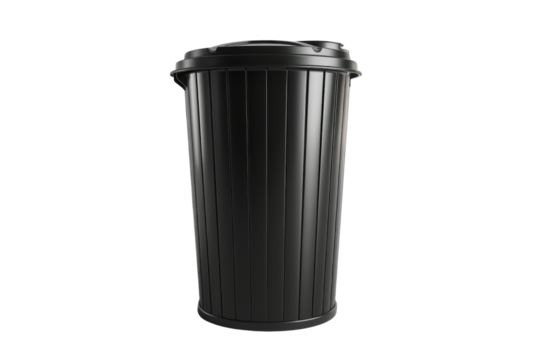 Black Plastic Trash Can