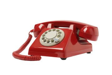 Red Rotary Dial Phone