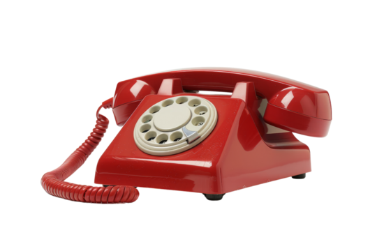 Red Rotary Dial Phone