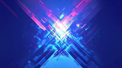 Obraz premium Cubes Blue Abstract Technology Background