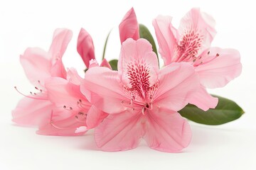 Fototapeta premium Pink Azalea Isolated on White Background. Beautiful Azalea Flower