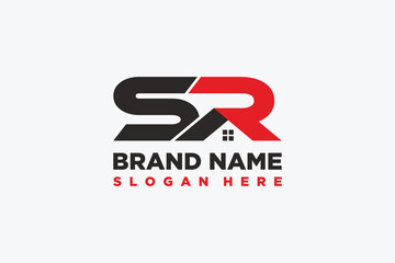 logo design letter SR Home modern vector template