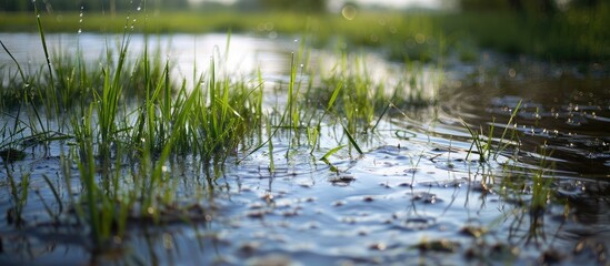 Obraz premium Field submerged in water