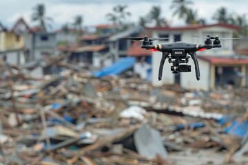 AI-powered drones aid in disaster relief efforts.