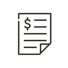 Paper bill receipt icon. Payment order invoice vector icon. Vector illustration