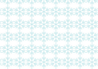 水色の雪の結晶を敷き詰めたような幾何学模様のパターンの背面イラスト