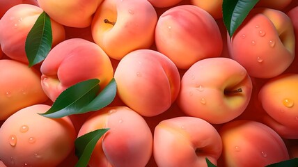 Fresh ripe Peachs as background