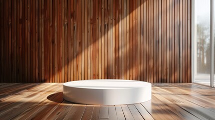 Cozy Cherry Wood Podium Display