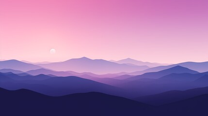 Fototapeta premium Serene Sunset Over Layered Mountain Ranges