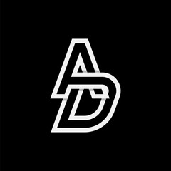 Letter AD or DA Logo, Monogram Logo letter A with D combination, design logo template, vector illustration