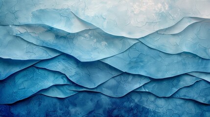 Obraz premium Abstract blue and white layered texture resembling mountains or waves. Perfect for backgrounds or design elements.