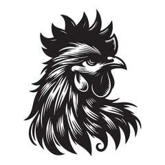 a beautiful hen head vector art illustration.