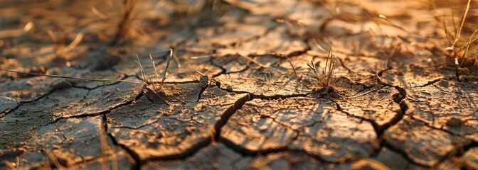 Dried grass after drought background