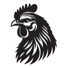 a beautiful hen head vector art illustration.