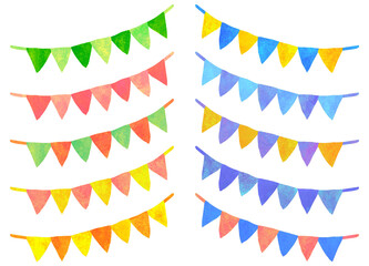 カラフルなガーランドのイラスト