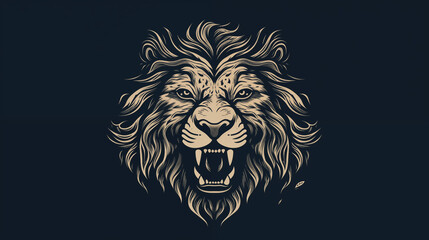 Fototapeta premium Minimalist Lion Graphic Tee