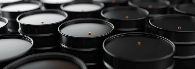 Black oil barrels background