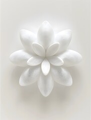 Blooming Floral Petal Sculpture in Pristine White Studio Setting