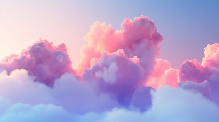 Fototapeta premium Pink and purple clouds at sunset.