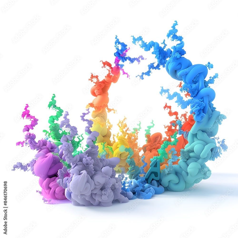Poster colorful smoke cloud transforms into graffiti message visible from above on isolated background
